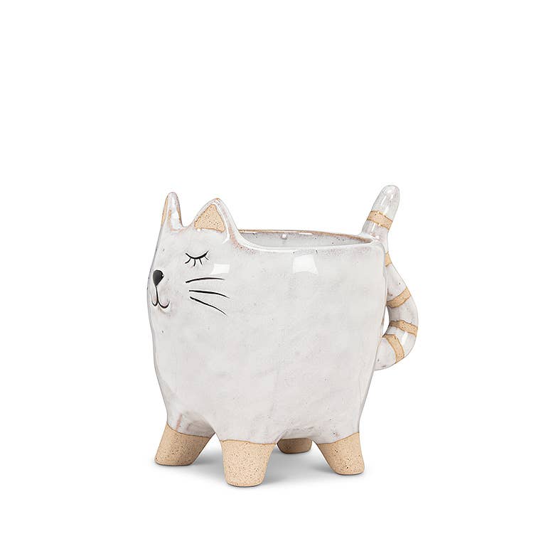 Small Cat with Tail Planter - 4"L