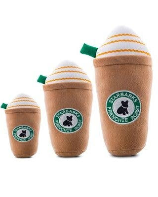Starbarks Frenchie Roast W/ Straw Squeaker Dog Toy