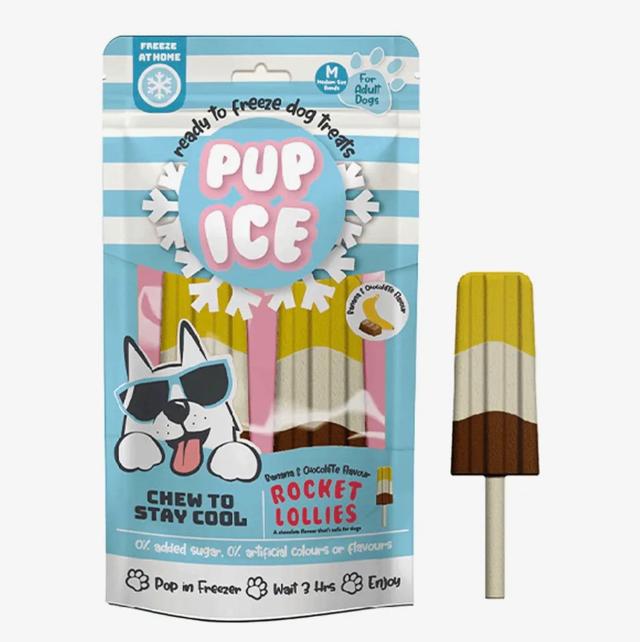 Pup Ice Rocket Lollies Banana and Chocolate (carob) 2pk
