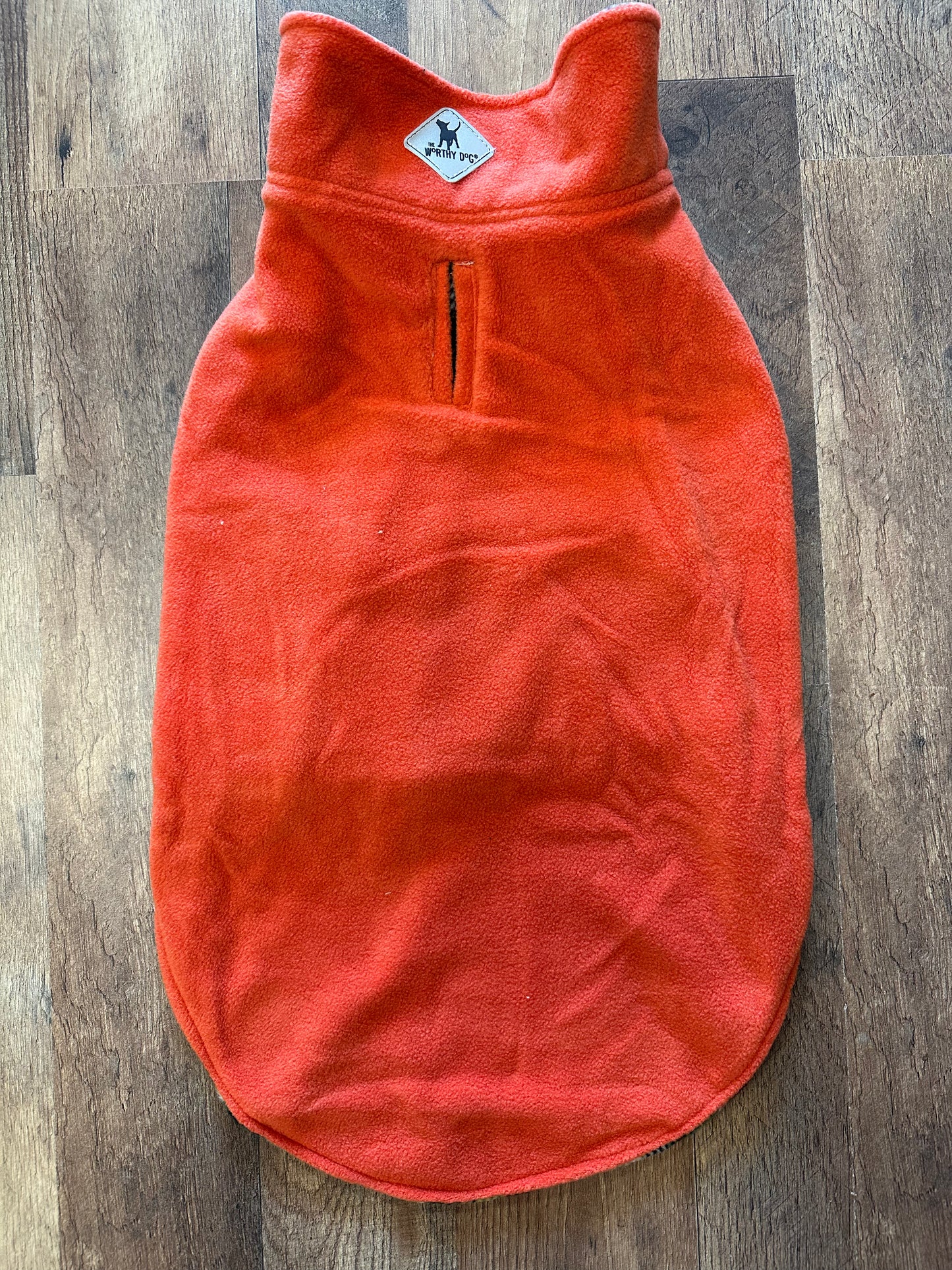 Olive and Orange Fargo Fleece Reversible Dog Jacket