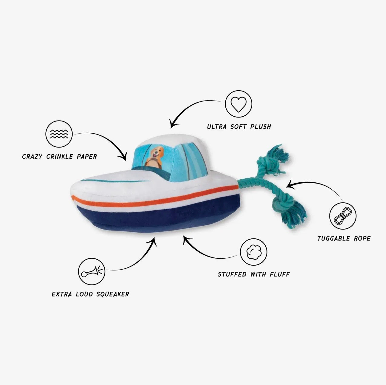 Boat Loads of Fun Plush Dog Toy