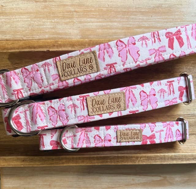 Pink Coquette Bows Dog Collar, Dixie Lane Collars