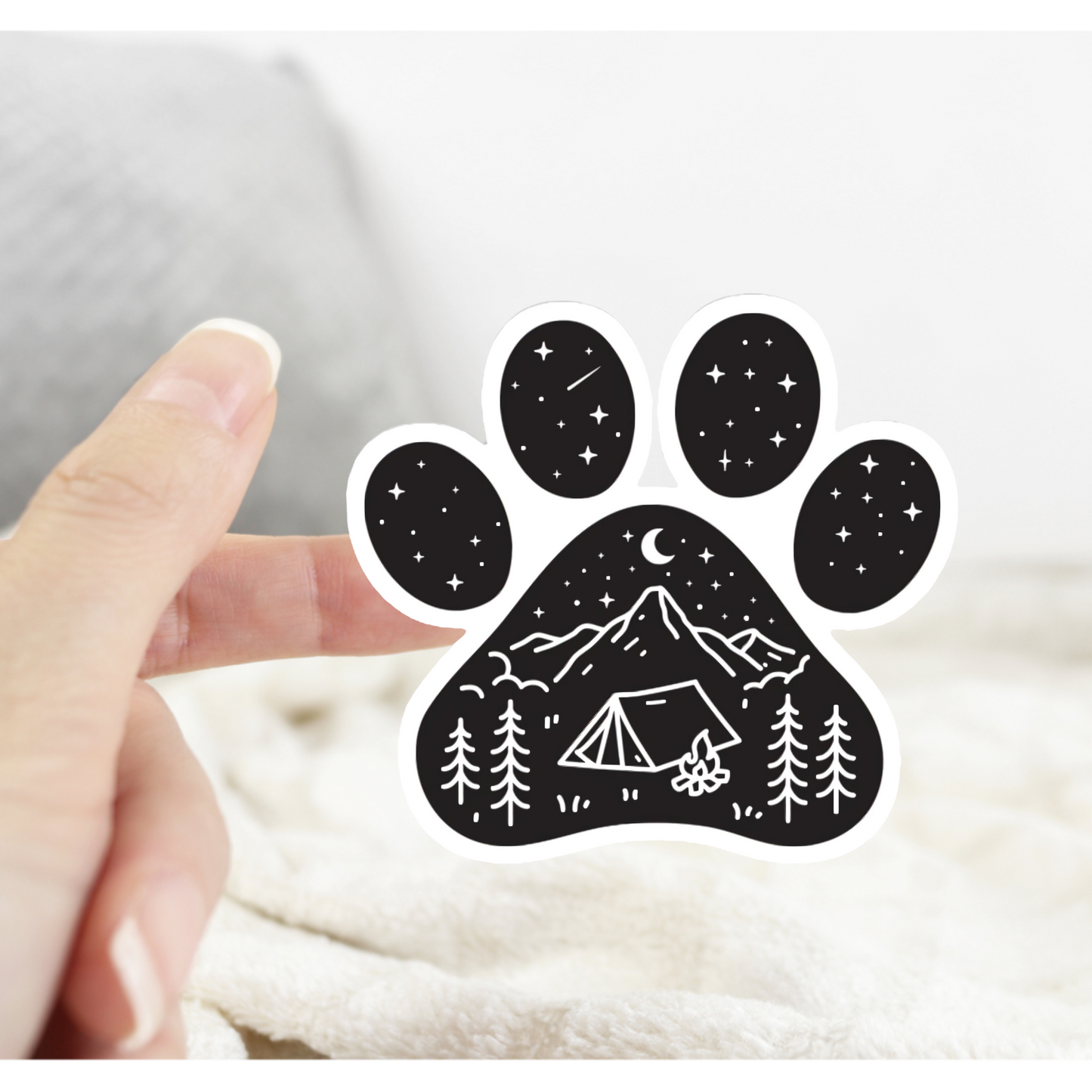 Dog Paw Camping Tent Sticker
