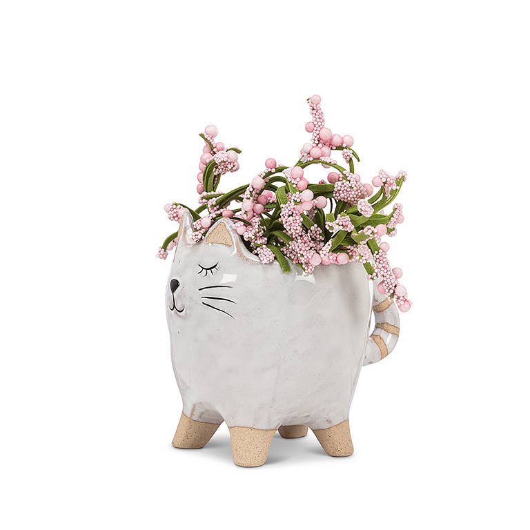 Small Cat with Tail Planter - 4"L