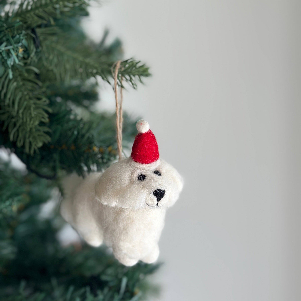 Felt Ornament - White Maltese Dog