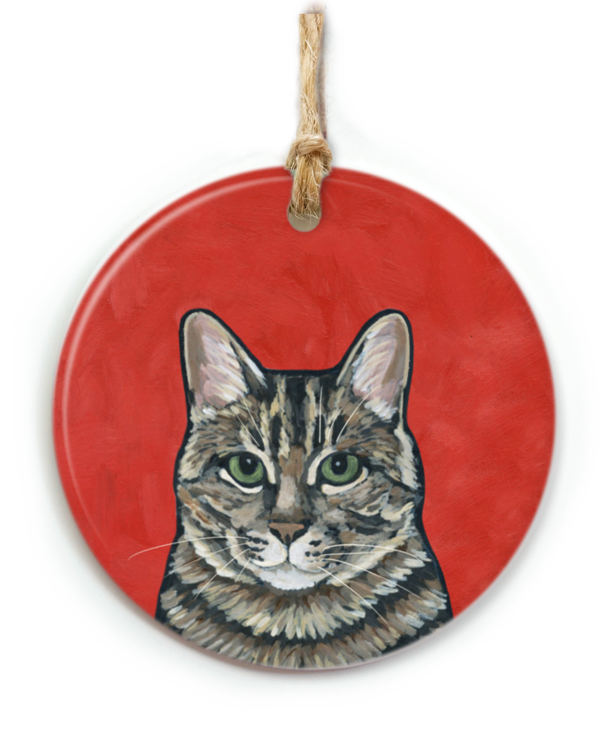 Brown Tabby Cat Ornament