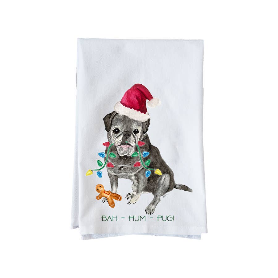 Bah Hum Pug Kitchen Towel