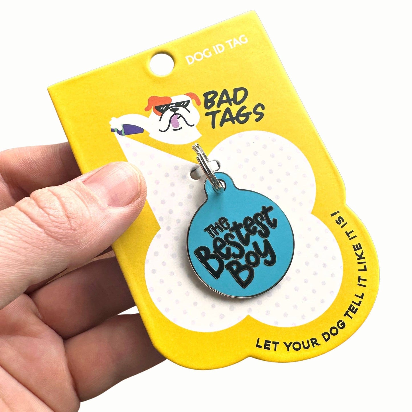 Dog Tag Collar Charm - The Bestest Boy - QR Code