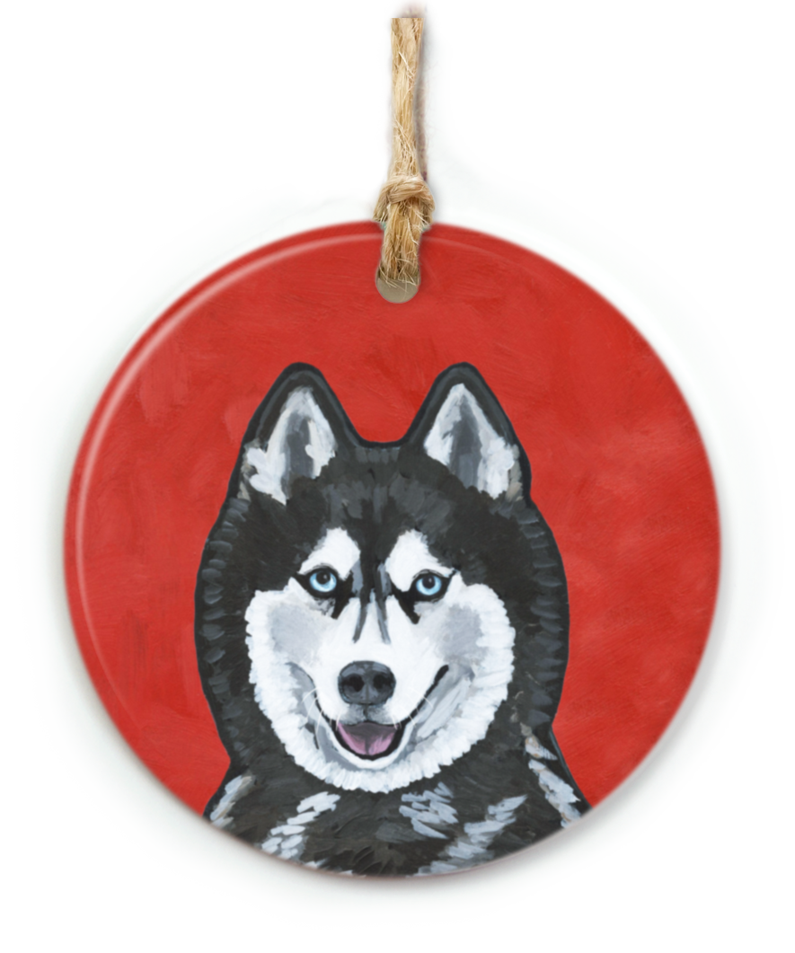 Siberian Husky Dog Ornament