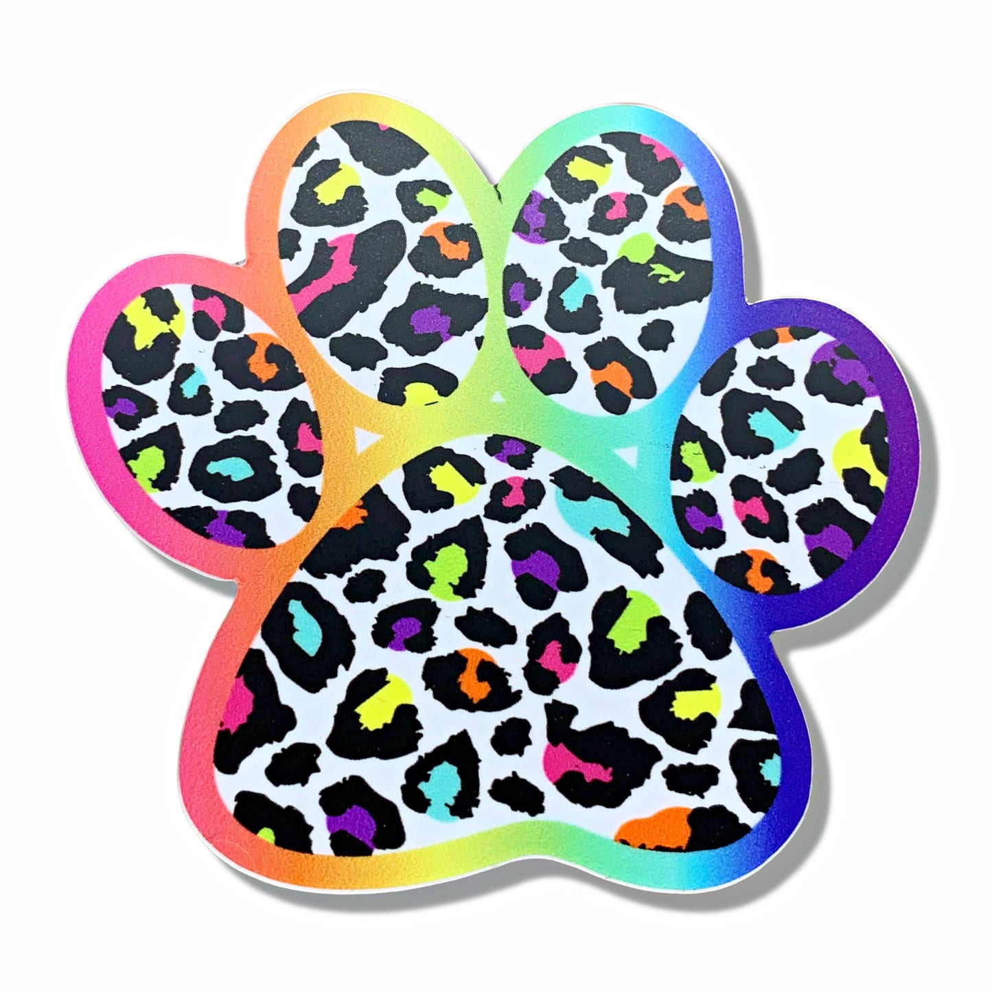 Rainbow Paw Print Vinyl Sticker