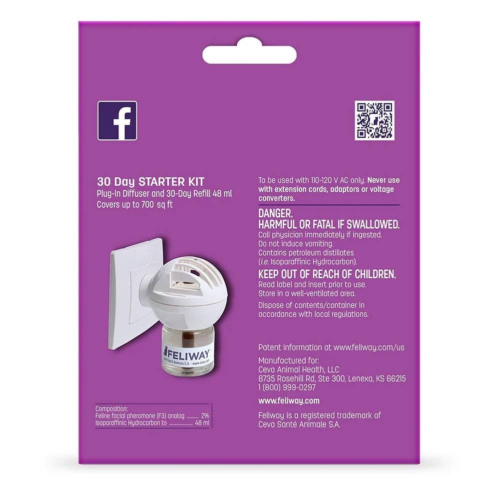 Feliway Classic Cat Calming Pheromone Diffuser 30 Day Kit