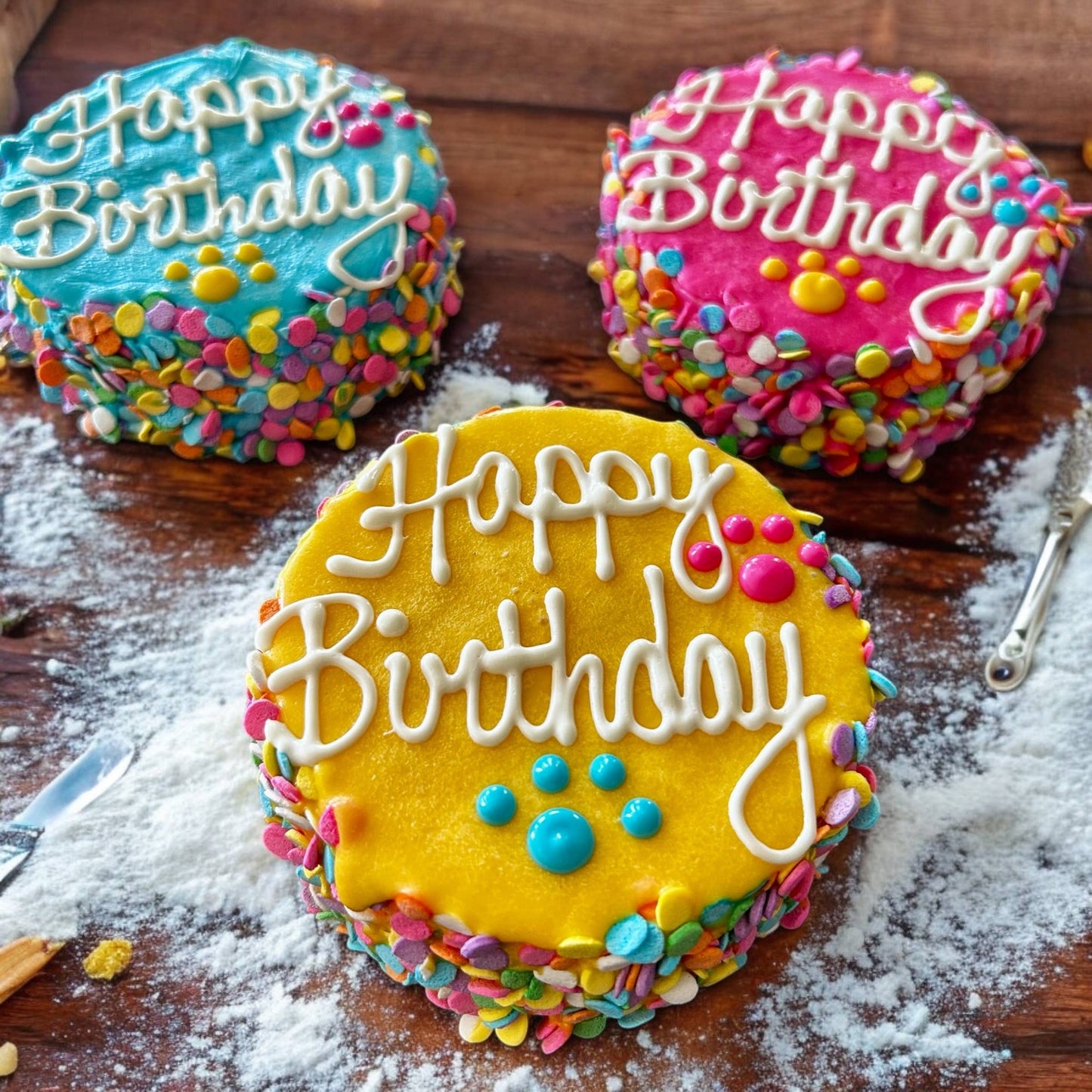 Colorful Confetti Doggie Cake Treat