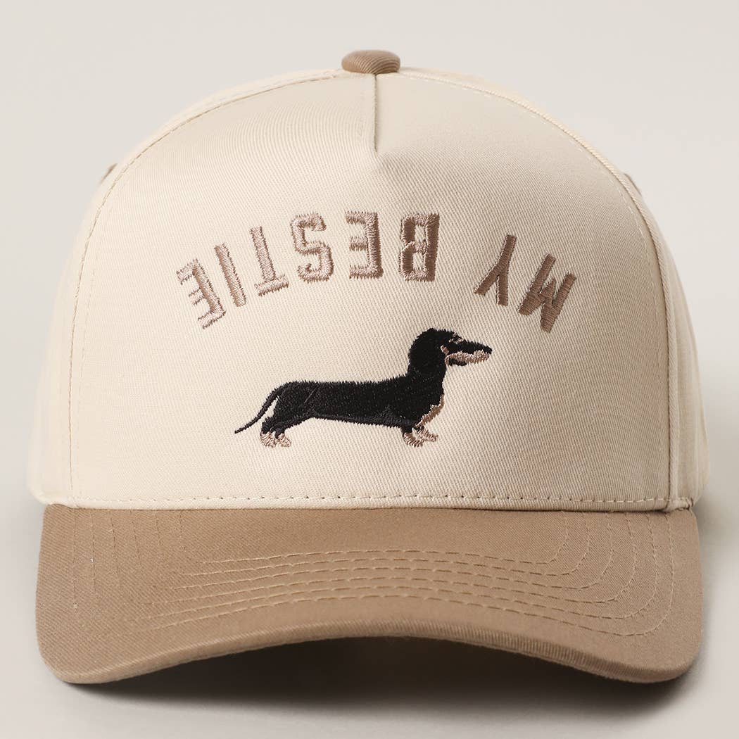 MY BESTIE Dachshund Embroidery Two-Tone Trucker Hat
