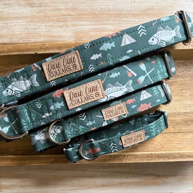Green Fishing Dog Collar, Dixie Lane Collars
