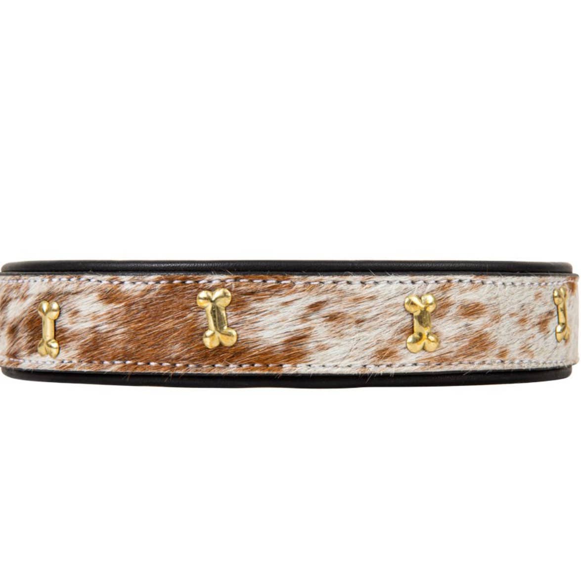 Cowhide and Leather Western Dog Collar