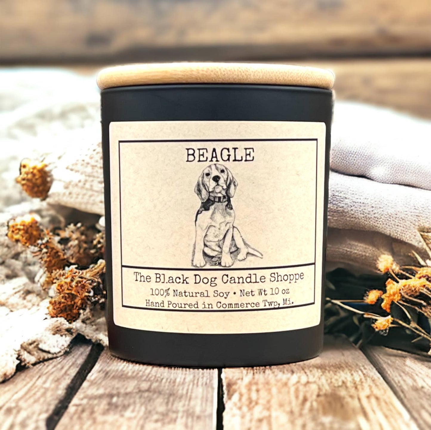Beagle Dog Breed Themed Candle