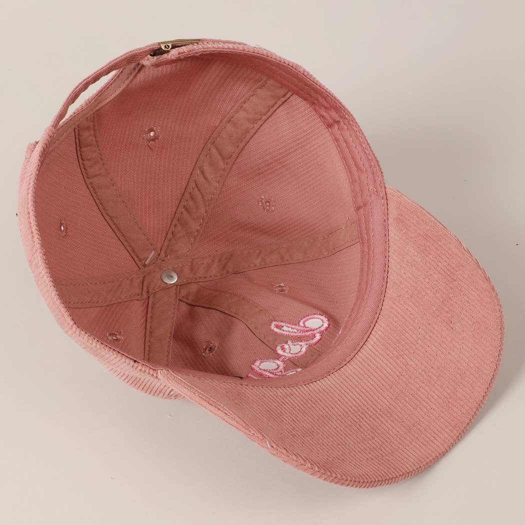 Pink Dog Mom Corduroy Baseball Cap