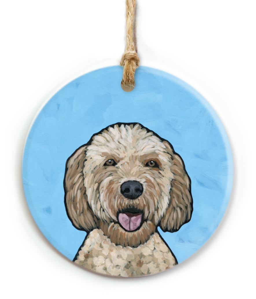 Golden Doodle Dog Ornament