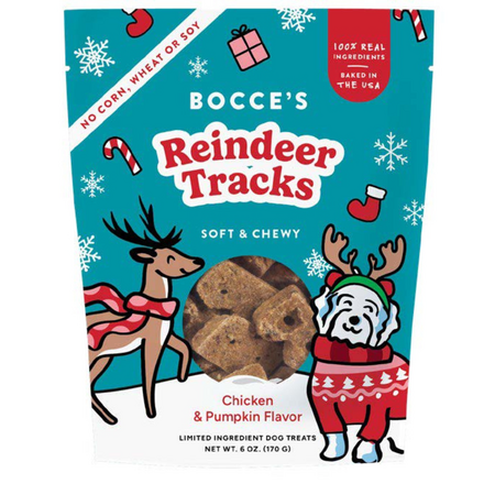 Bocce's Dog Treat Holiday
Soft & Chewy Reindeer
Tracks 6 oz