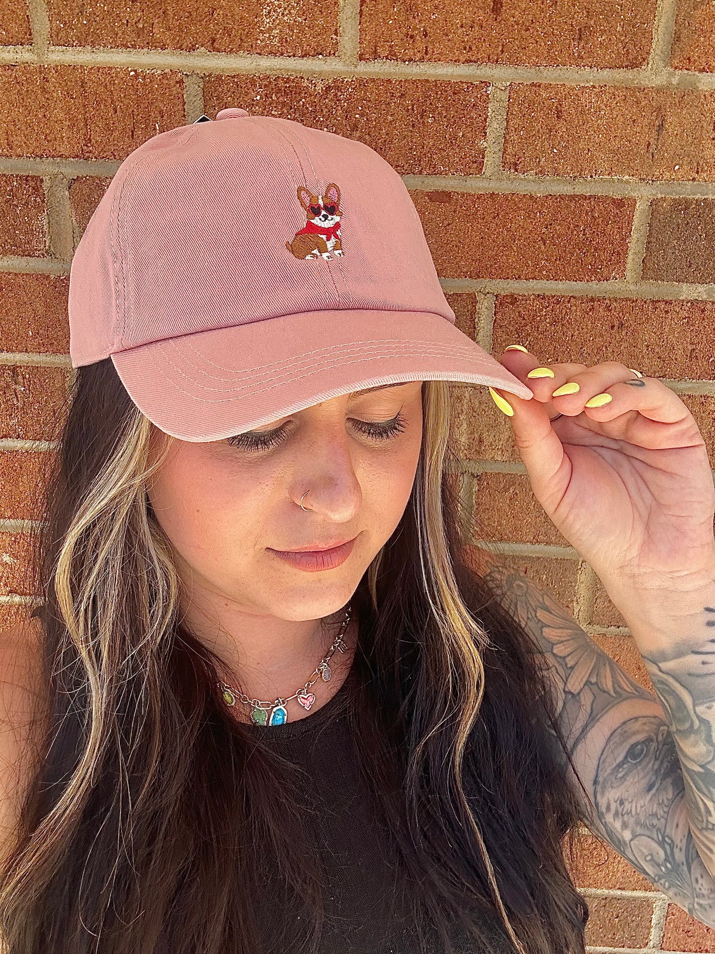 DOG WELSH CORGIE DOG Embroidered Baseball Cap