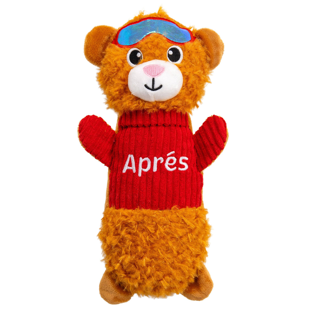 Outward Hound Scruffles Apres Bear Dog Toy Brown Small
