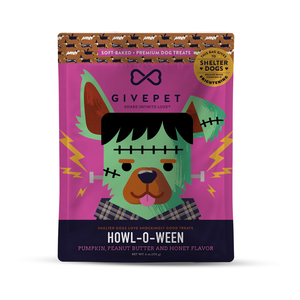 GivePet Howl-O-Ween Soft & Chewy Dog Treats 6oz Bag