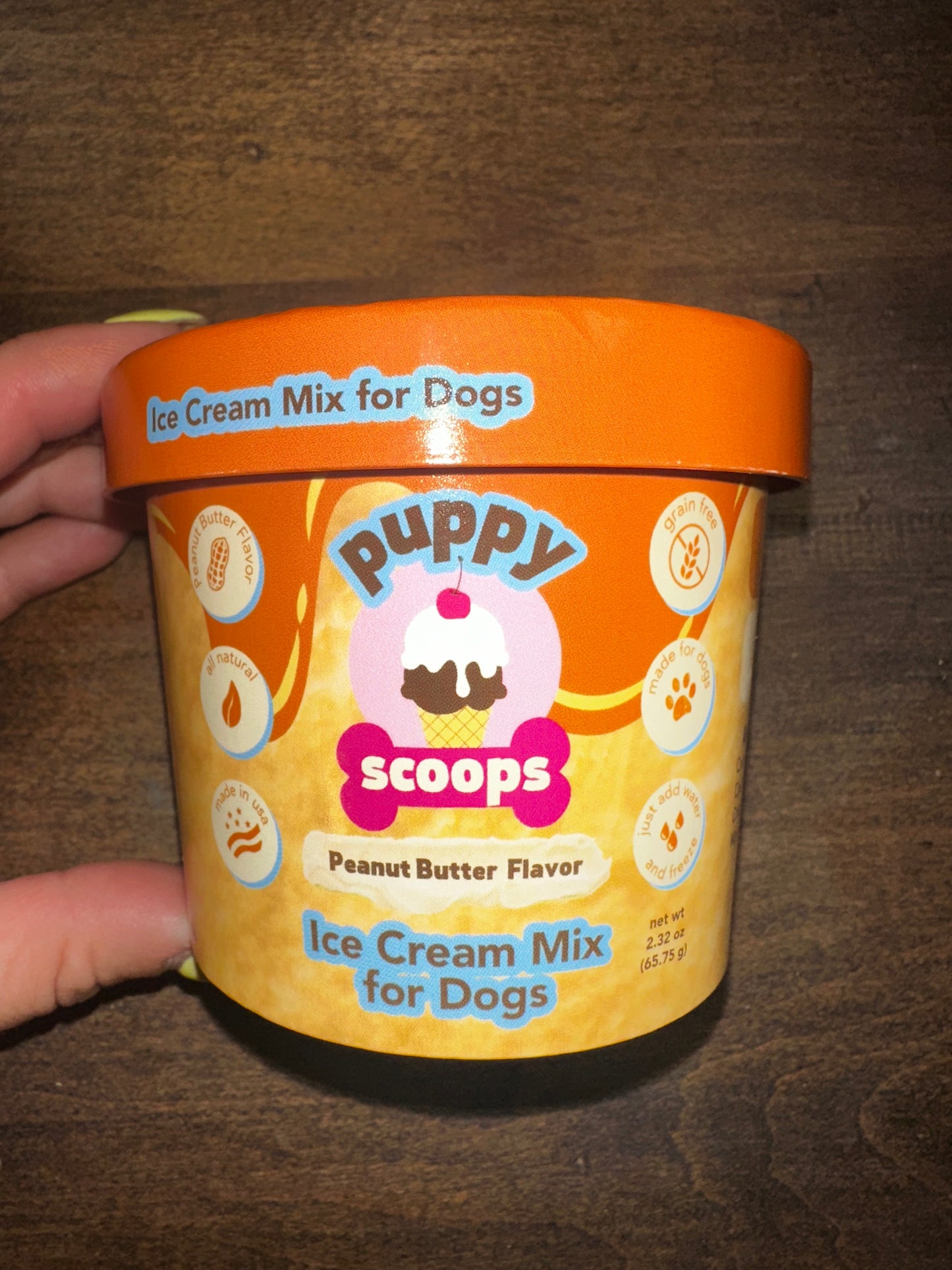 Puppy Scoops Peanut Butter Ice Cream Mix 2.32 oz
(Makes 8 oz)