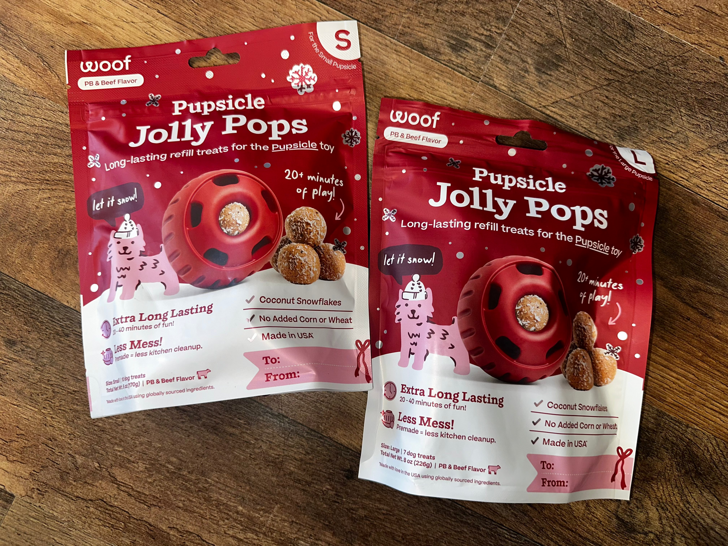 Woof Dog Treat Holiday Jingle Pops