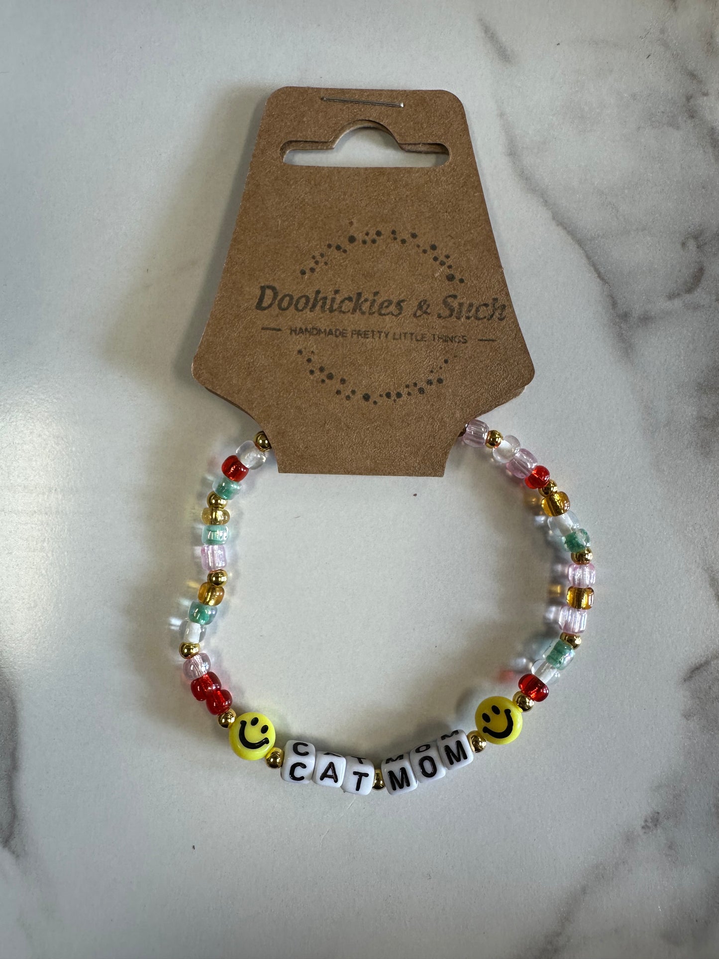 Cat Mom Word Bracelet