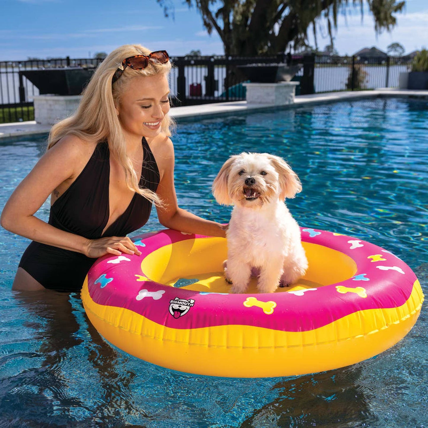 Bone Patterned Dog Pool Float