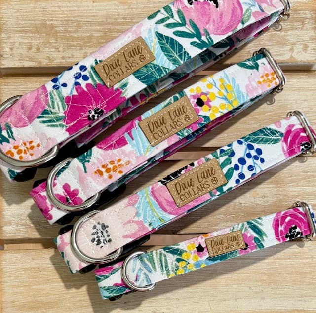 Pink Poppy Floral Dog Collar, Dixie Lane Collars