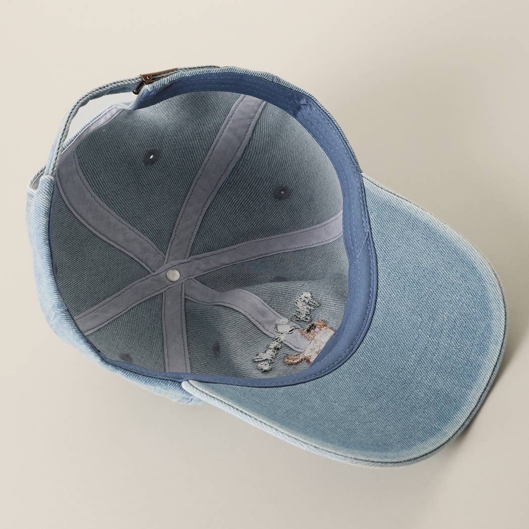 My Doodle Embroidered Denim Baseball Cap