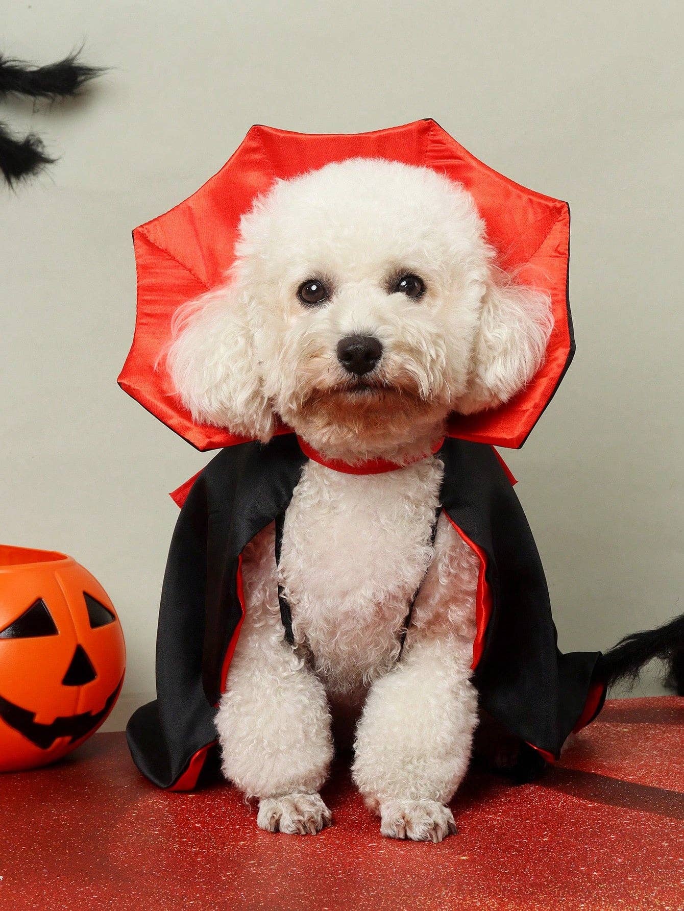 1pc Polyester Halloween Party Funny Cute Vampire Style Drawstring Costume Cape, Suitable For Pet Cats & Dogs (Not Suitable For Large Dogs)