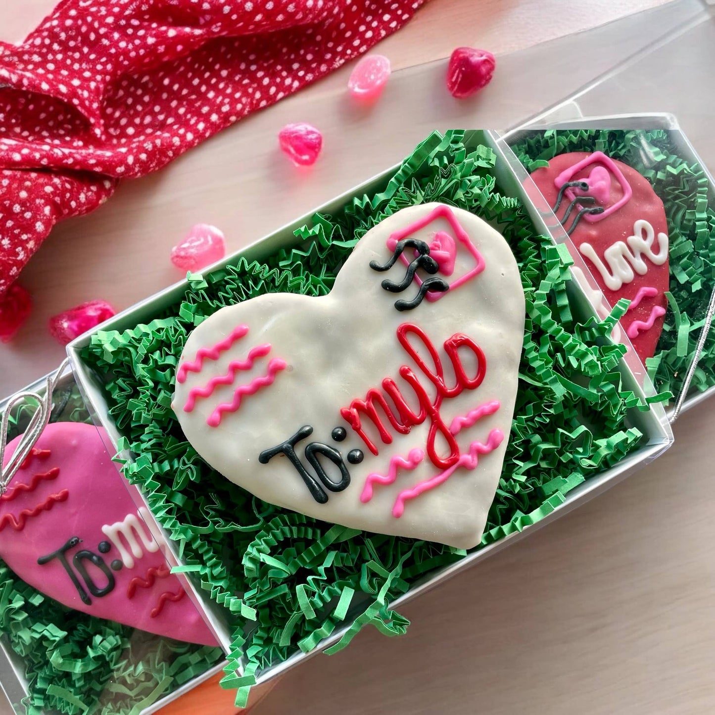 XL Heart Love Notes dog treats
