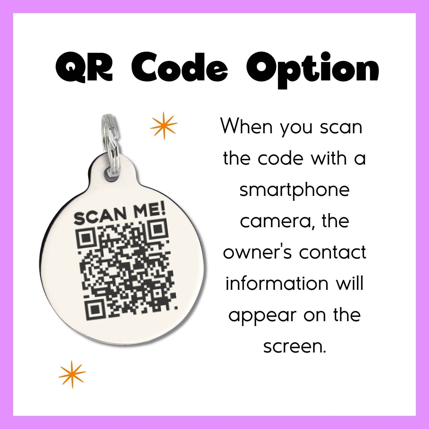 Dog Tag Collar Charm - Invader of Personal Space - QR Code