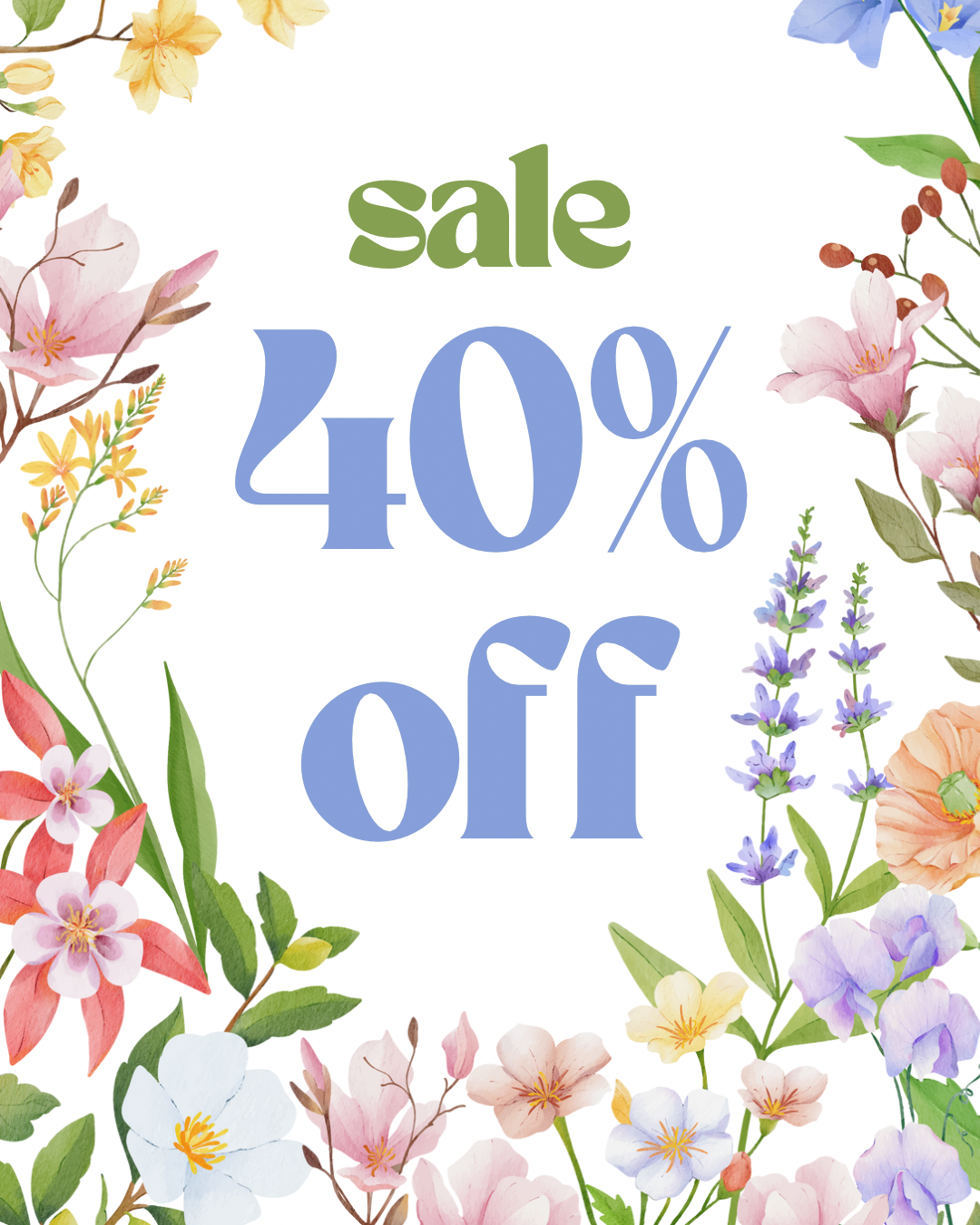 40% Off Spring Cleanout (discount shown at checkout)