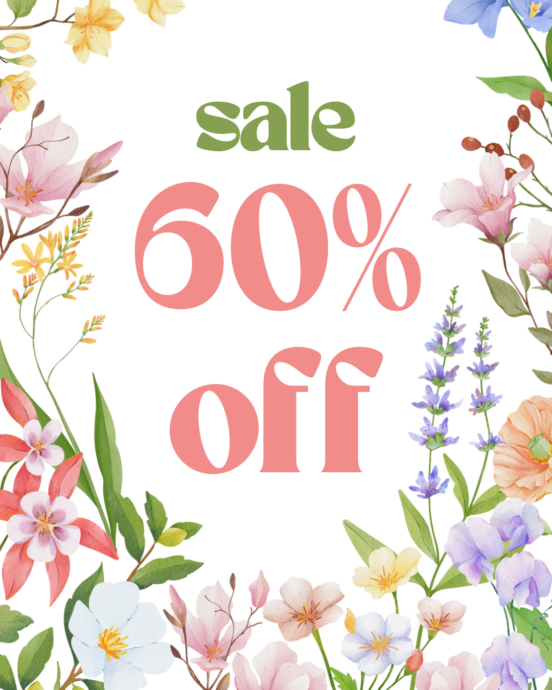 60% Off Spring Cleanout (discount shown at checkout)