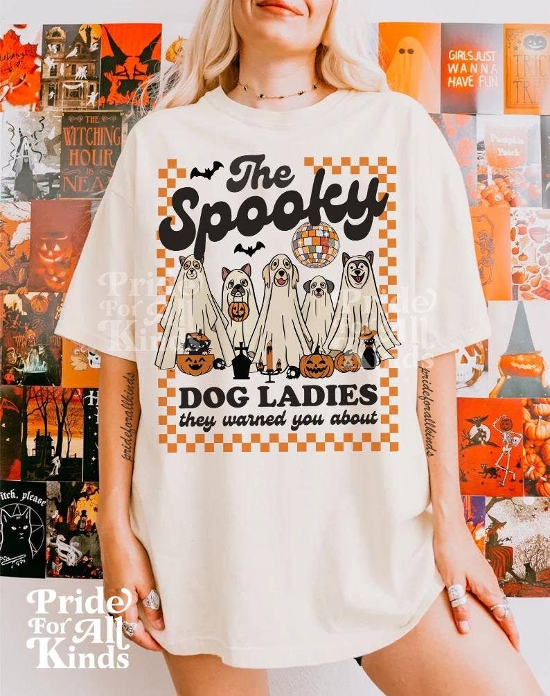 The spooky dog lady Shirt, Spooky dog mom T-Shirt, Ghost dog