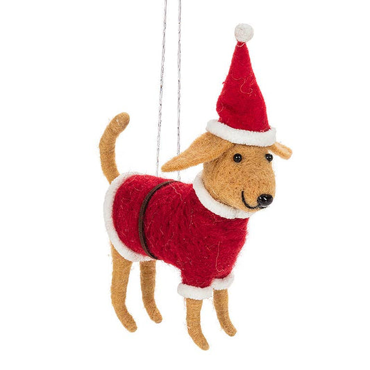 Dog in Santa Suit Ornament-4"L-1946
