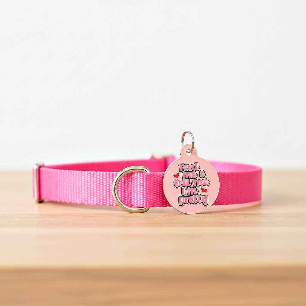 Cute Dog ID Tag w/ Personalized QR Code - Tell Me I'm Pretty