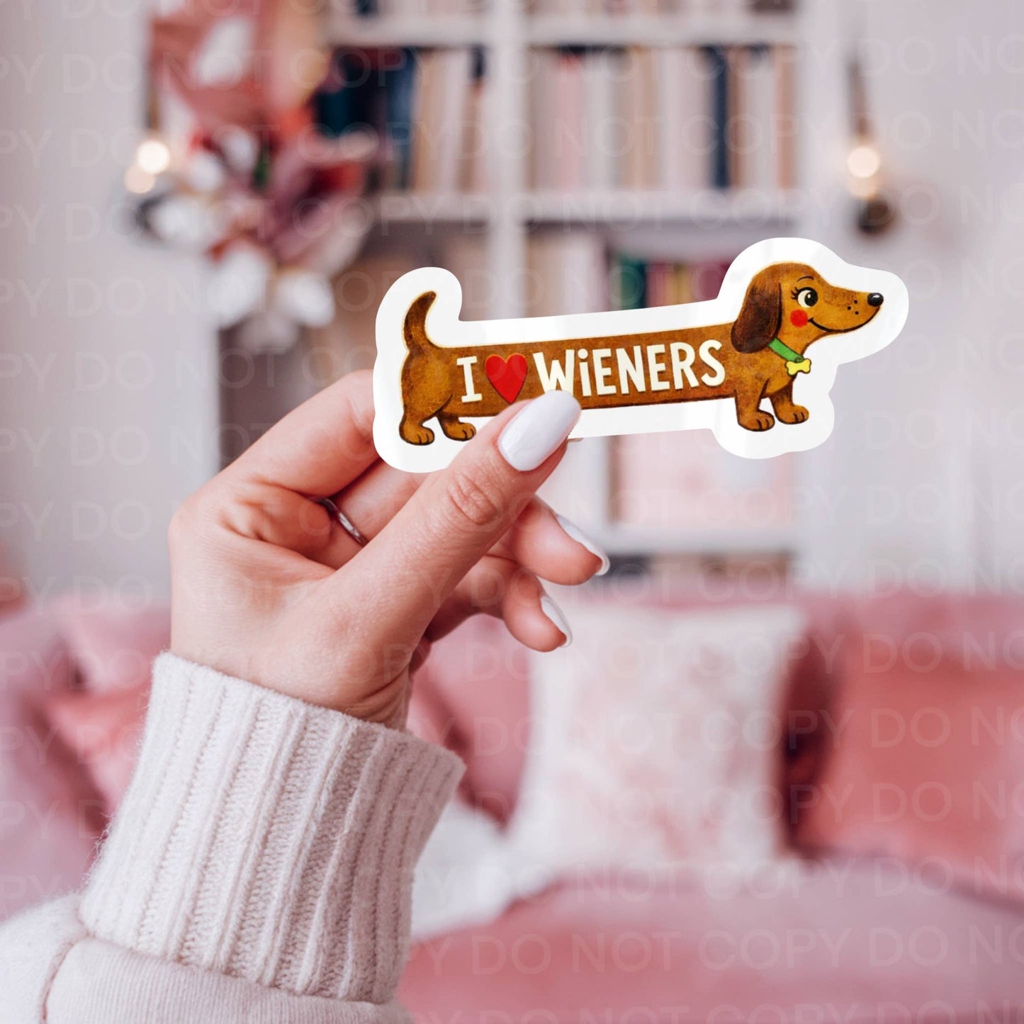 I Love Wieners, Dachshund Dog Sticker