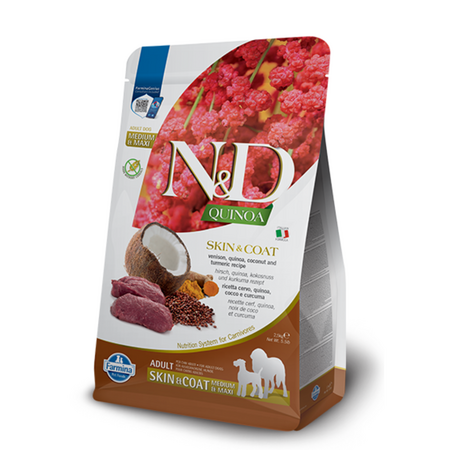 Farmina Dog Dry GF QUINOA
Skin & Coat Venison Medium
Maxi 15.4#