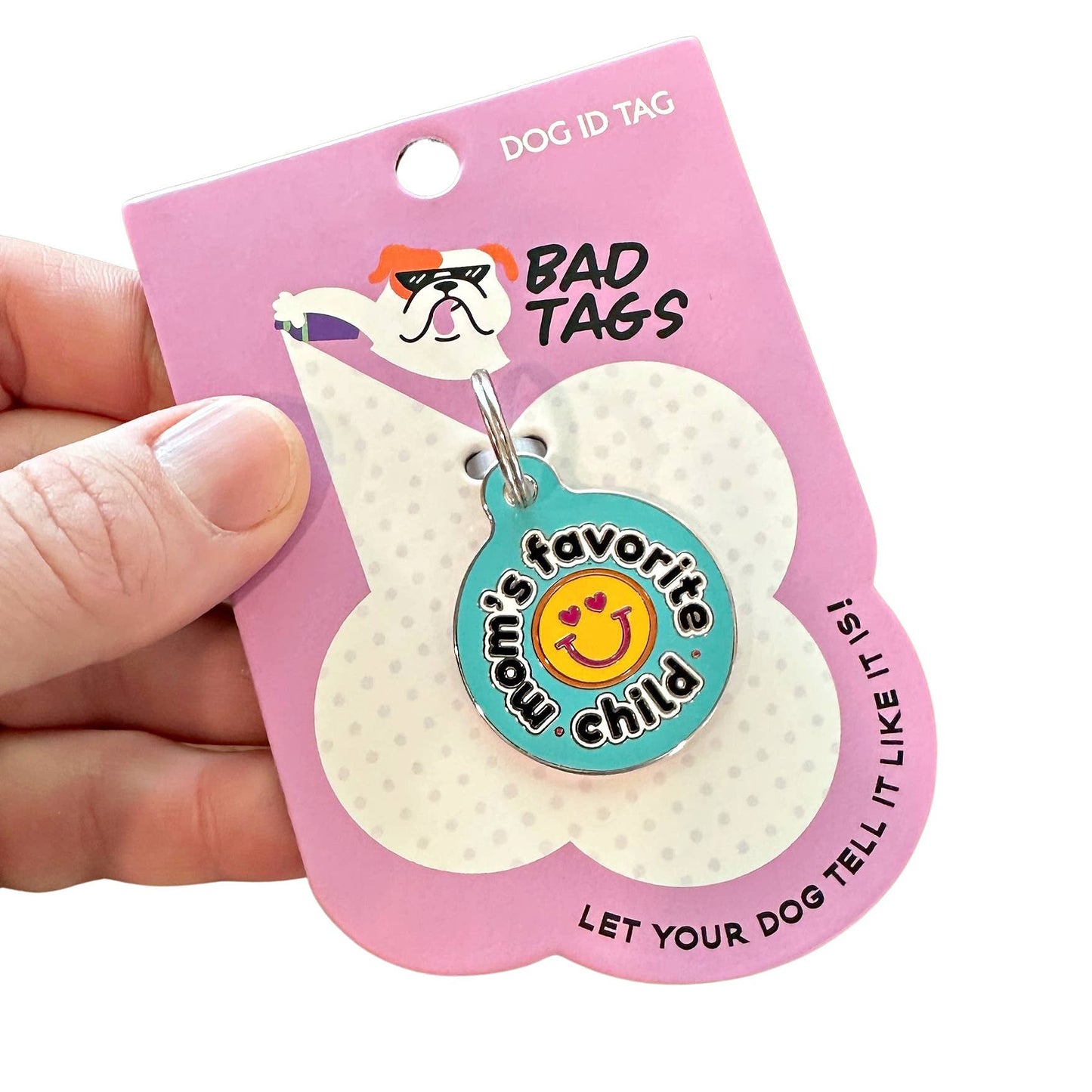 Dog ID Tag with Personalized QR Code - Mom's Favorite Child 