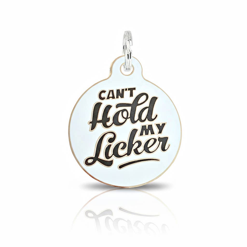 Dog Tag Charm w/ Scannable QR Code - Can't Hold Licker