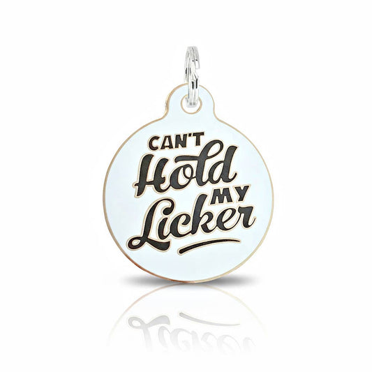 Dog Tag Charm w/ Scannable QR Code - Can't Hold Licker