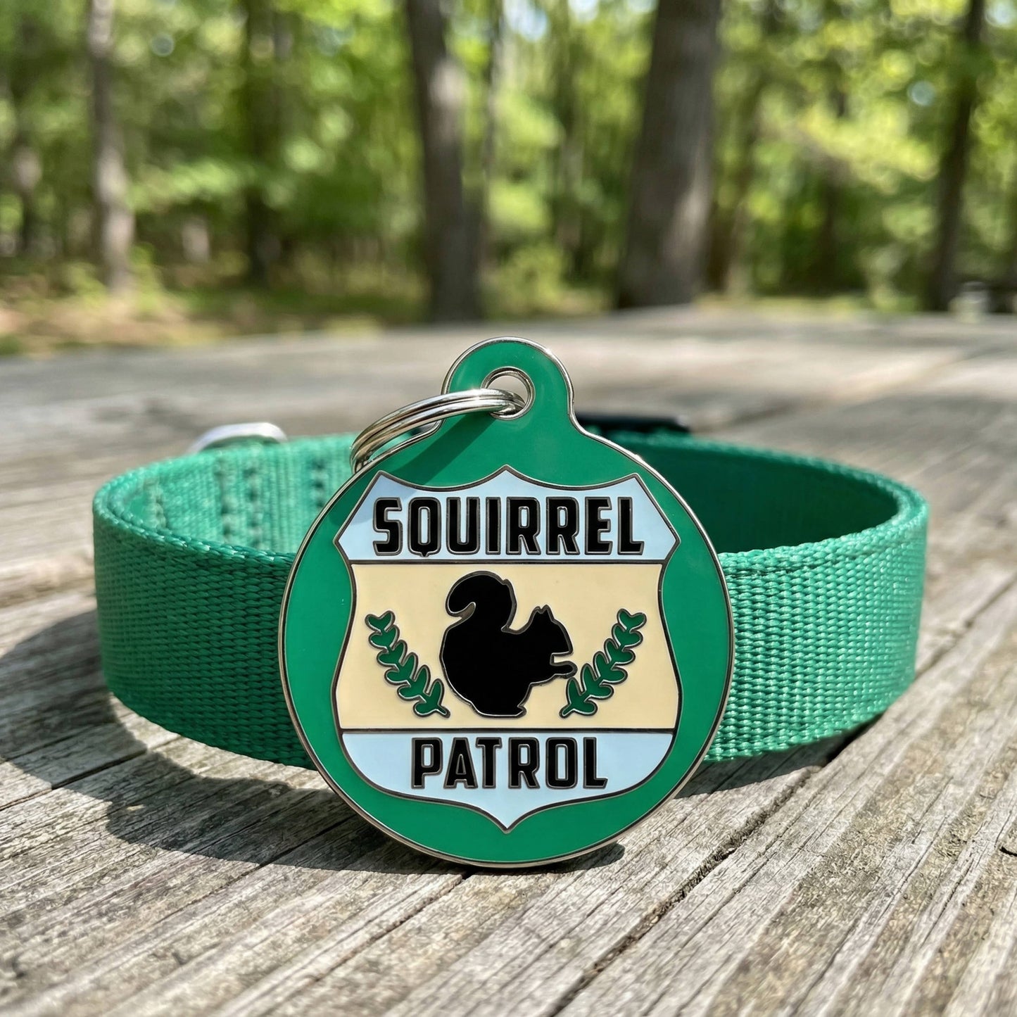 Pet ID Tag - Squirrel Patrol *Green - QR CODE