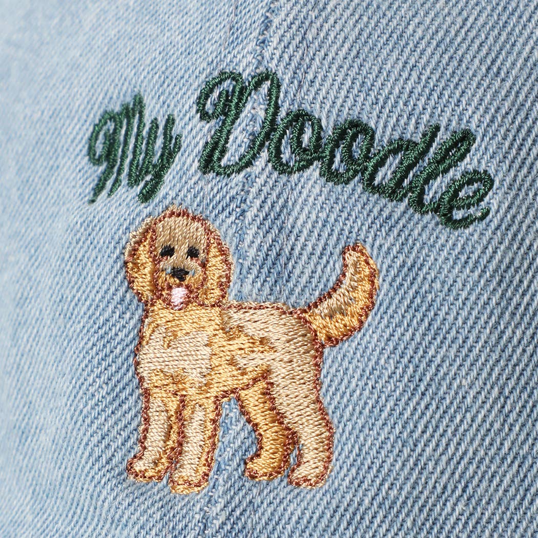 My Doodle Embroidered Denim Baseball Cap