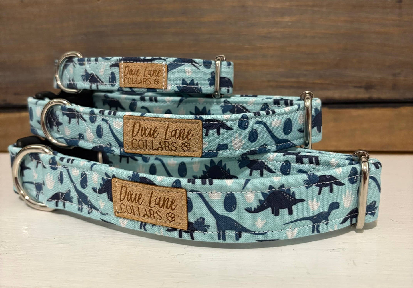Blue Dinosaurs Dog Collar, T-rex Collar, Dinos, Dixie Lane