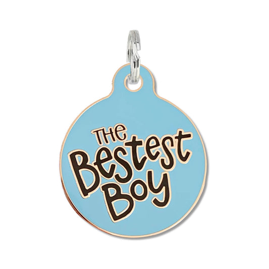 Dog Tag Collar Charm - The Bestest Boy - QR Code