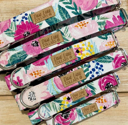 Pink Poppy Floral Dog Collar, Dixie Lane Collars